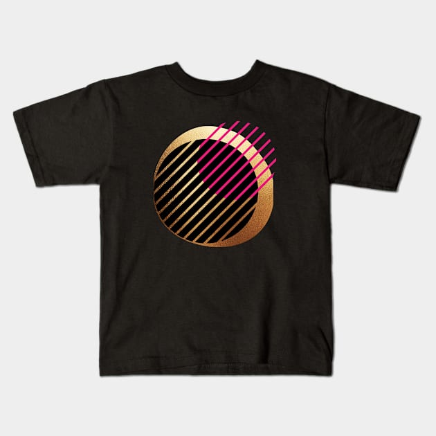 Gold and Black Kids T-Shirt by ElevateElegance